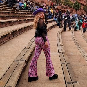 Pink Snakeskin Bell bottoms